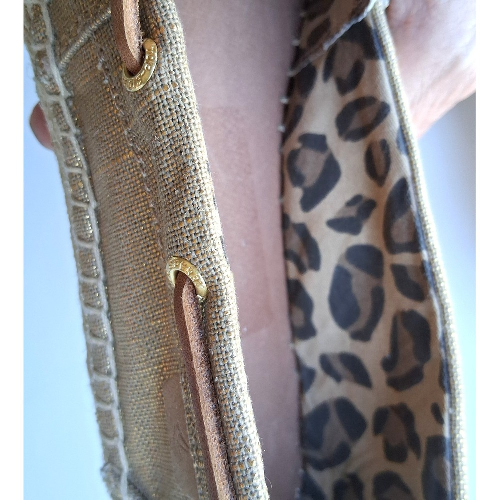 SPERRY Topsider Slip-On Shoes Womens 8.5 Gold Highlighted Leopard Casual Flats - Picture 9 of 13